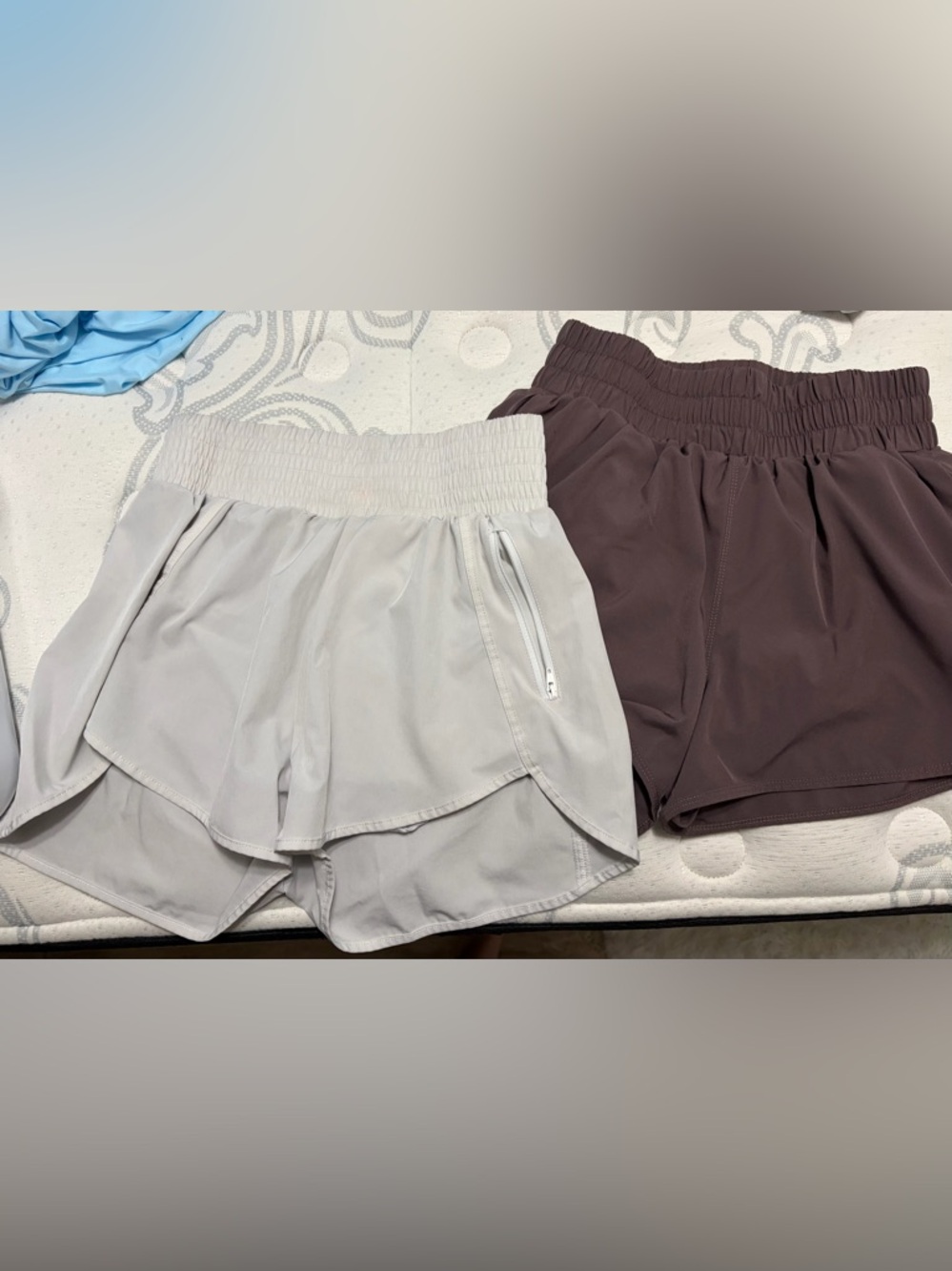 Women's Athletic Shorts - Light Gray and Brown Dual Pack